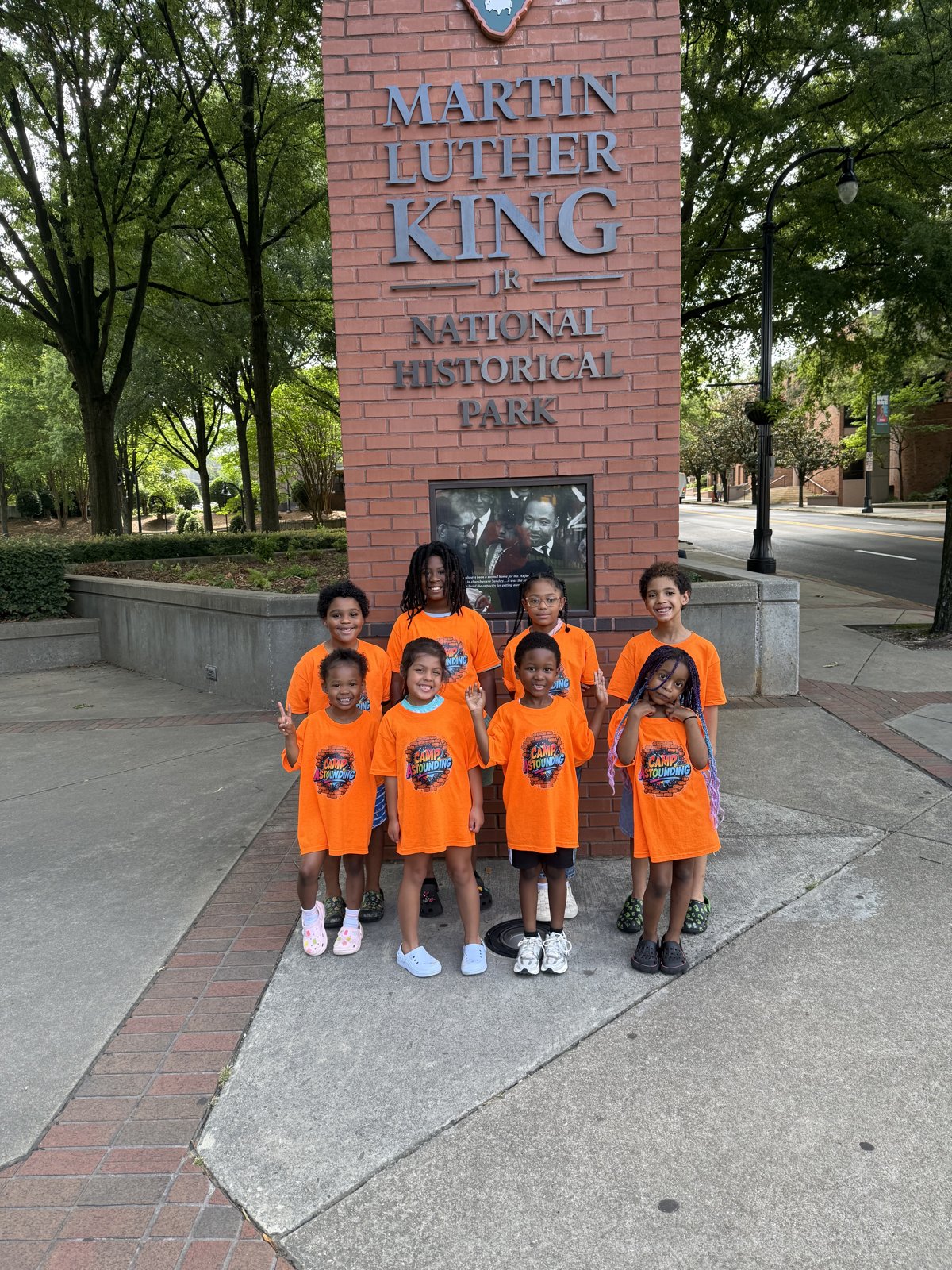 Camp Astounding scholars on a summer field trip to the Martin Luther King Jr. National Historical Park